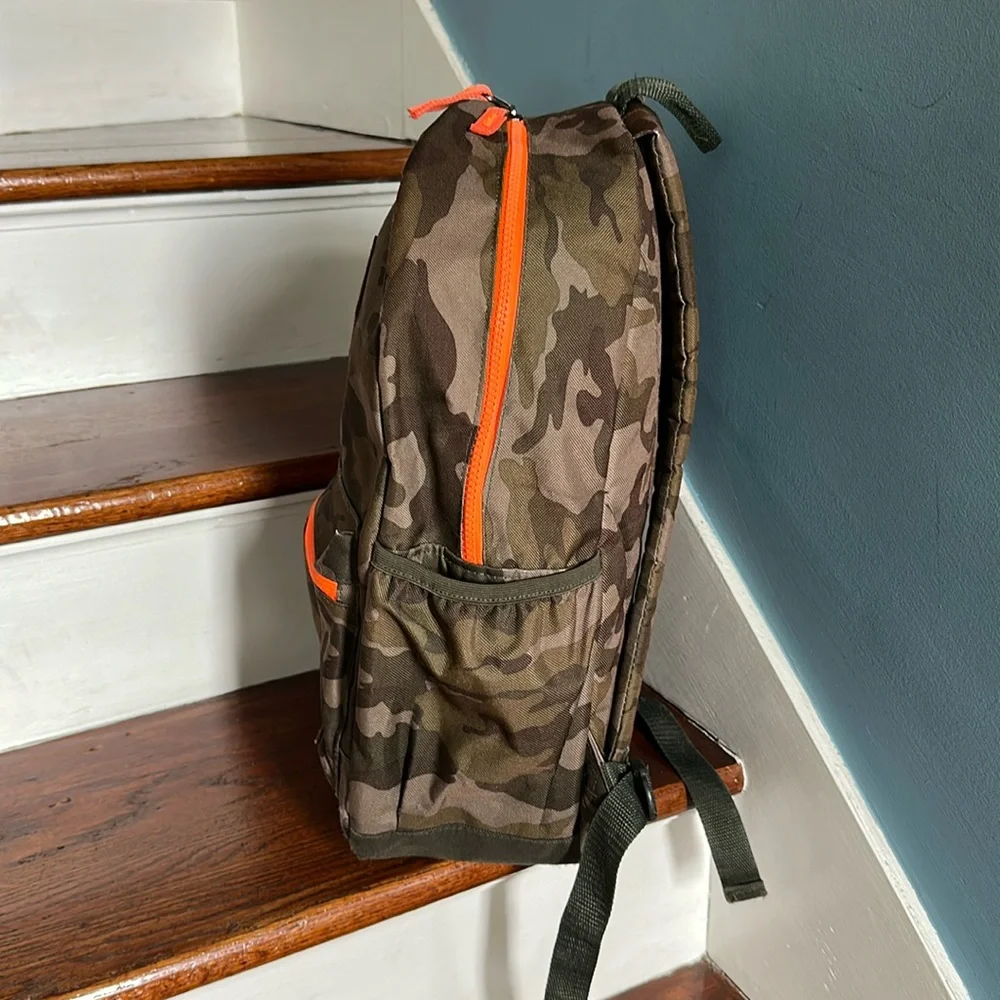 ⭐️ 3/$15 Old Navy Orange and Camouflage Backpack Booksack